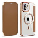 Custodia per telefono in pelle antifurto magnetica RFID MagSafe, For iPhone 12, For iPhone 11 Pro Max, For iPhone 11