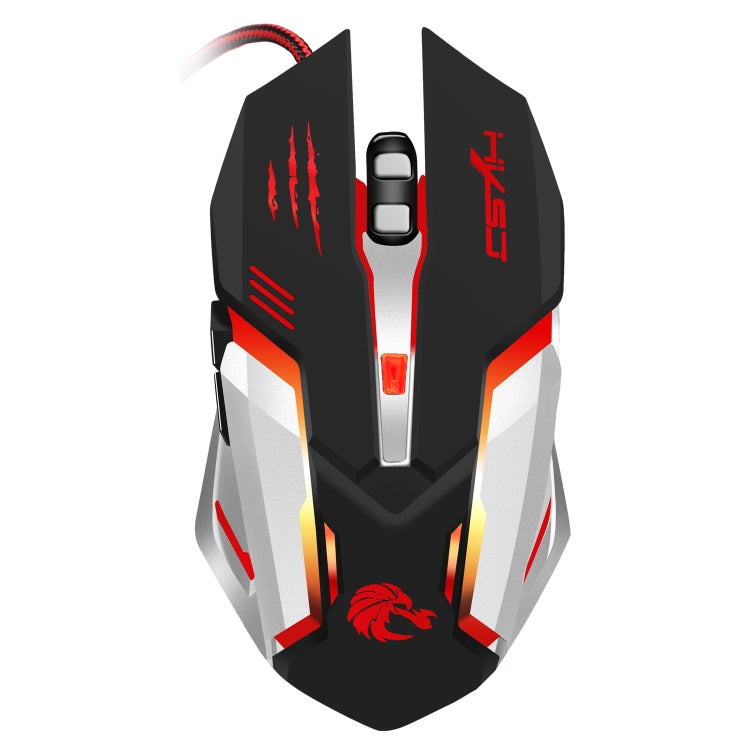 Mouse da gioco cablato luminoso colorato HXSJ S100 a 6 tasti, S100