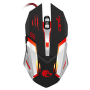 Mouse da gioco cablato luminoso colorato HXSJ S100 a 6 tasti, S100