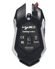 Mouse da gioco cablato luminoso colorato HXSJ S100 a 6 tasti, S100