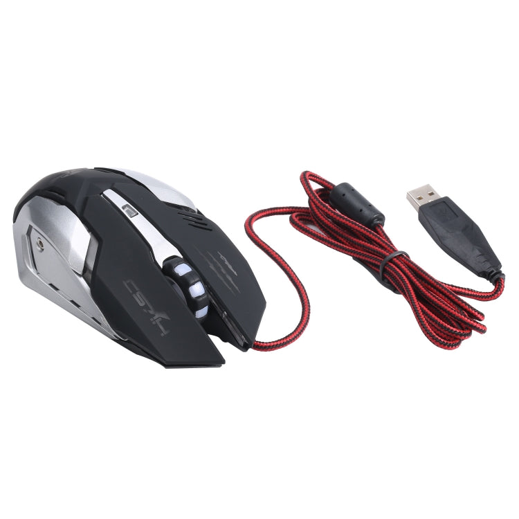Mouse da gioco cablato luminoso colorato HXSJ S100 a 6 tasti, S100