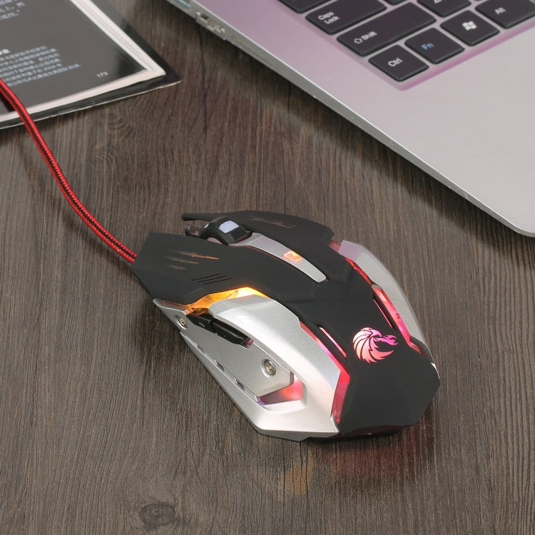 Mouse da gioco cablato luminoso colorato HXSJ S100 a 6 tasti, S100