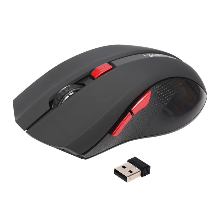 HXSJ X50 2.4G 6 tasti 1600 DPI Mouse wireless regolabile a tre velocità, X50 Black, X50 Red