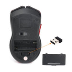 HXSJ X50 2.4G 6 tasti 1600 DPI Mouse wireless regolabile a tre velocità, X50 Black, X50 Red
