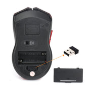 HXSJ X50 2.4G 6 tasti 1600 DPI Mouse wireless regolabile a tre velocità, X50 Black, X50 Red