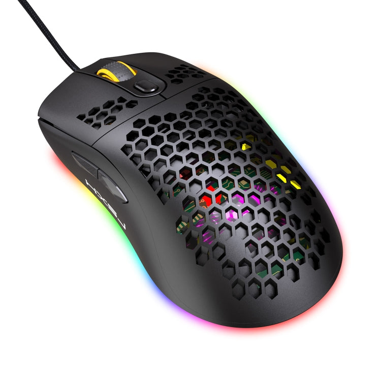 HXSJ X600 Mouse da gioco cablato con programmazione macro luminosa RGB a 6 tasti, X600