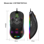 HXSJ X600 Mouse da gioco cablato con programmazione macro luminosa RGB a 6 tasti, X600