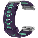 Per cinturino da polso di ricambio in silicone bicolore Fitbit Ionic con fibbia e connettore
