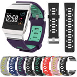 Per cinturino da polso di ricambio in silicone bicolore Fitbit Ionic con fibbia e connettore
