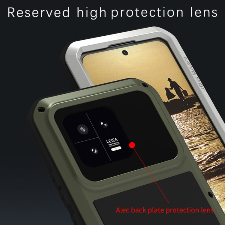 Custodia per telefono antipolvere impermeabile LOVE MEI in metallo antiurto, For Xiaomi 13, For Xiaomi 13 Pro