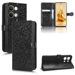 Custodia per telefono in pelle con trama a nido d'ape, For OPPO A58 5G, For OPPO Reno8 T 4G, For OPPO Reno9 Pro, For OPPO Reno9 Pro+
