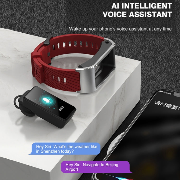 H21 1.14 pollici Silicon Band Staccabile Smart Watch Supporto Misurazione della temperatura / Chiamata Bluetooth / Controllo vocale, Silicon Band (Red), Silicon Band (Black)