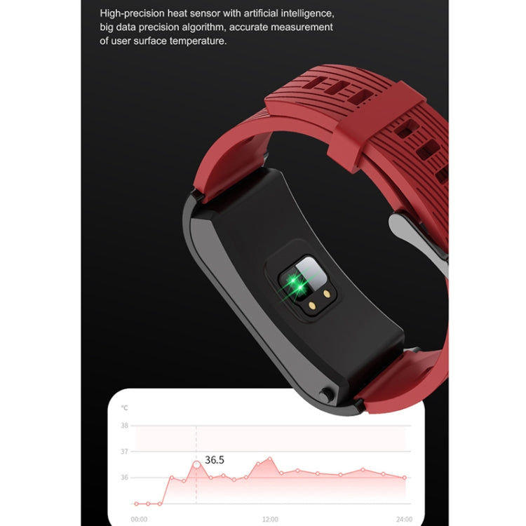 H21 1.14 pollici Silicon Band Staccabile Smart Watch Supporto Misurazione della temperatura / Chiamata Bluetooth / Controllo vocale, Silicon Band (Red), Silicon Band (Black)