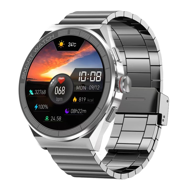 BM01 Cinturino in acciaio da 1,45 pollici IP68 Impermeabile Smart Watch Supporto Chiamata Bluetooth / NFC, Steel Band (Black), Steel Band (Silver)