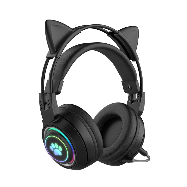 T25 RGB Stereo Cat Ear Cuffie wireless Bluetooth con microfono staccabile