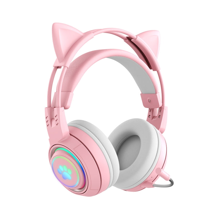 T25 RGB Stereo Cat Ear Cuffie wireless Bluetooth con microfono staccabile