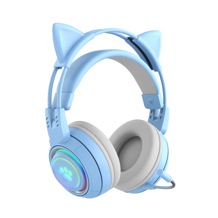 T25 RGB Stereo Cat Ear Cuffie wireless Bluetooth con microfono staccabile