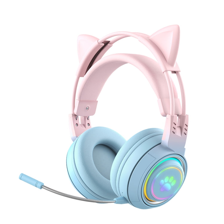 T25 RGB Stereo Cat Ear Cuffie wireless Bluetooth con microfono staccabile