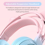 T25 RGB Stereo Cat Ear Cuffie wireless Bluetooth con microfono staccabile