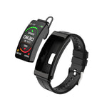 K13 1.14 pollici cinturino in silicone auricolare staccabile Smart Watch supporto chiamata Bluetooth, Silicone Band (Black), Silicone Band (Red), Silicone Band (Black Silver)