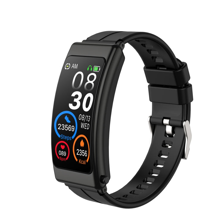K13 1.14 pollici cinturino in silicone auricolare staccabile Smart Watch supporto chiamata Bluetooth, Silicone Band (Black), Silicone Band (Red), Silicone Band (Black Silver)