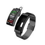 K13 1.14 pollici Steel Band Auricolare Staccabile Smart Watch Supporto Chiamata Bluetooth, Steel Band (Black), Steel Band (Gold)