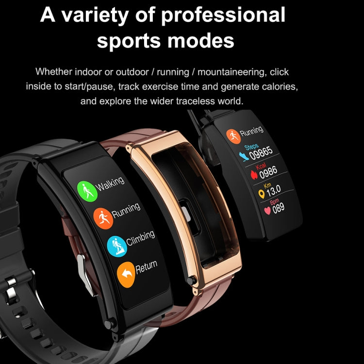 K13 1.14 pollici Steel Band Auricolare Staccabile Smart Watch Supporto Chiamata Bluetooth, Steel Band (Black), Steel Band (Gold)