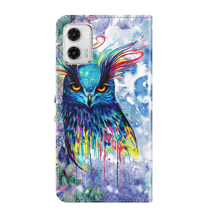 Modello di pittura 3D TPU + custodia per telefono in pelle PU, For Motorola Moto G73, For OnePlus 11