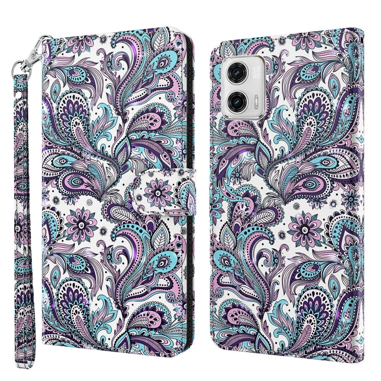 Modello di pittura 3D TPU + custodia per telefono in pelle PU, For Motorola Moto G73, For OnePlus 11