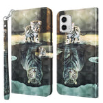 Modello di pittura 3D TPU + custodia per telefono in pelle PU, For Motorola Moto G73, For OnePlus 11