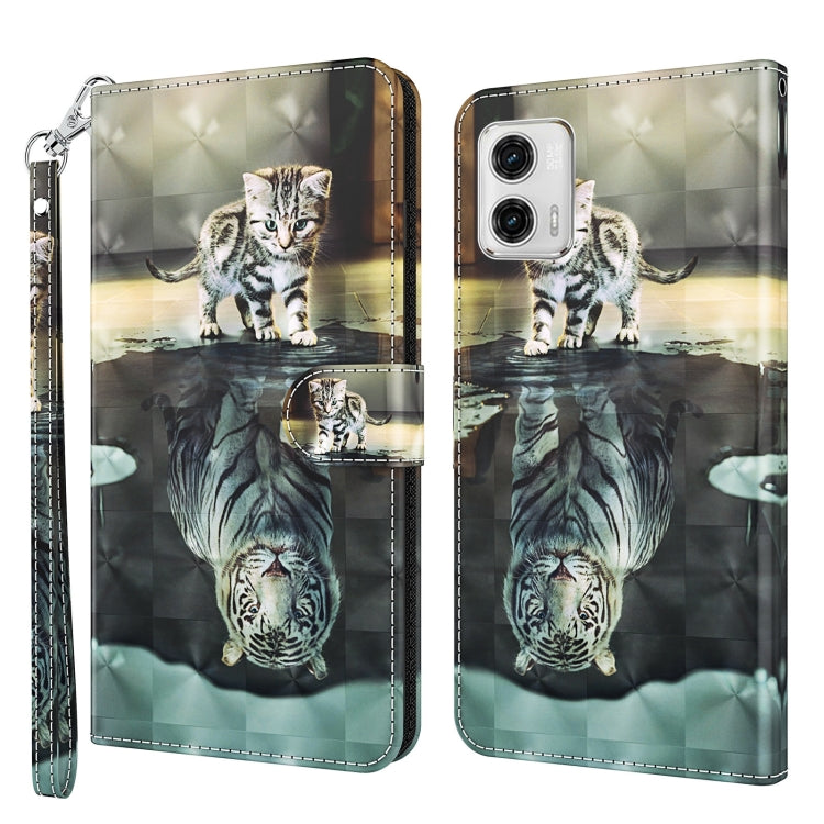 Modello di pittura 3D TPU + custodia per telefono in pelle PU, For Motorola Moto G73, For OnePlus 11