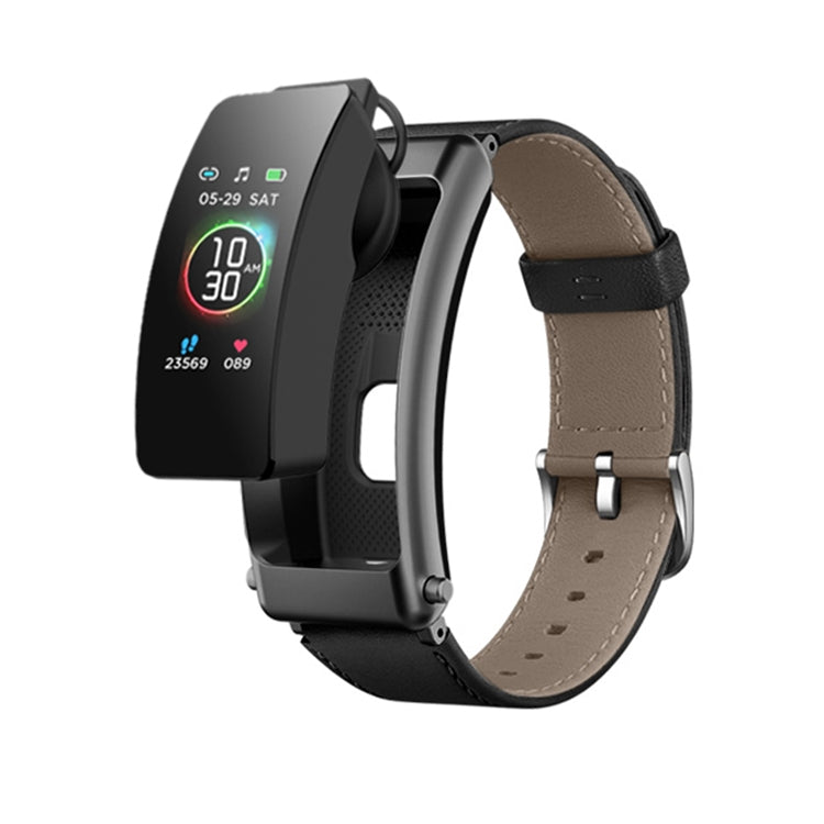 K30 0,96 pollici cinturino in pelle auricolare vita staccabile impermeabile Smart Watch supporto chiamata Bluetooth, Leather Band (Brown), Leather Band (Black), Leather Band (Brown Silver)