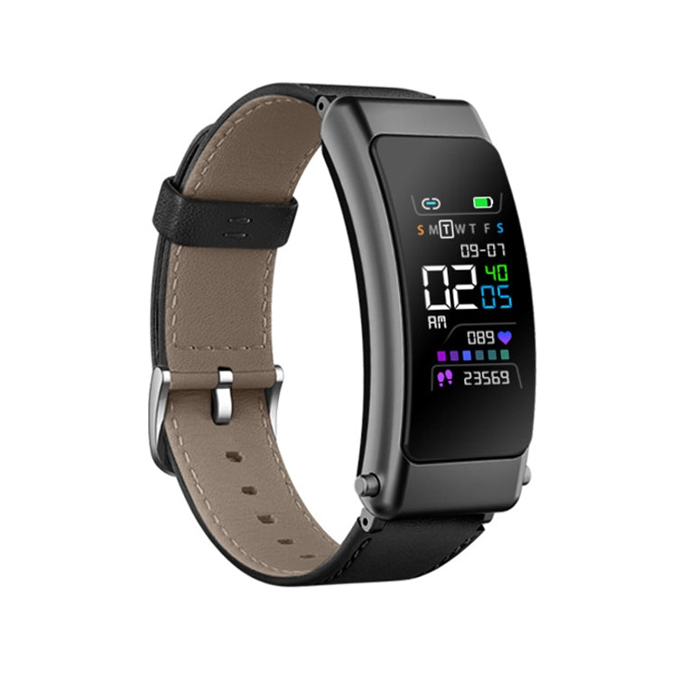 K30 0,96 pollici cinturino in pelle auricolare vita staccabile impermeabile Smart Watch supporto chiamata Bluetooth, Leather Band (Brown), Leather Band (Black), Leather Band (Brown Silver)