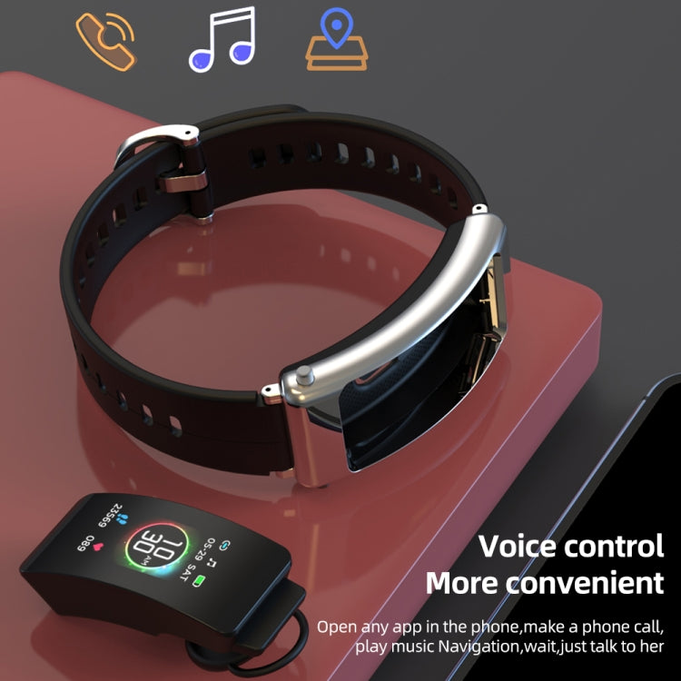 K30 0,96 pollici cinturino in pelle auricolare vita staccabile impermeabile Smart Watch supporto chiamata Bluetooth, Leather Band (Brown), Leather Band (Black), Leather Band (Brown Silver)