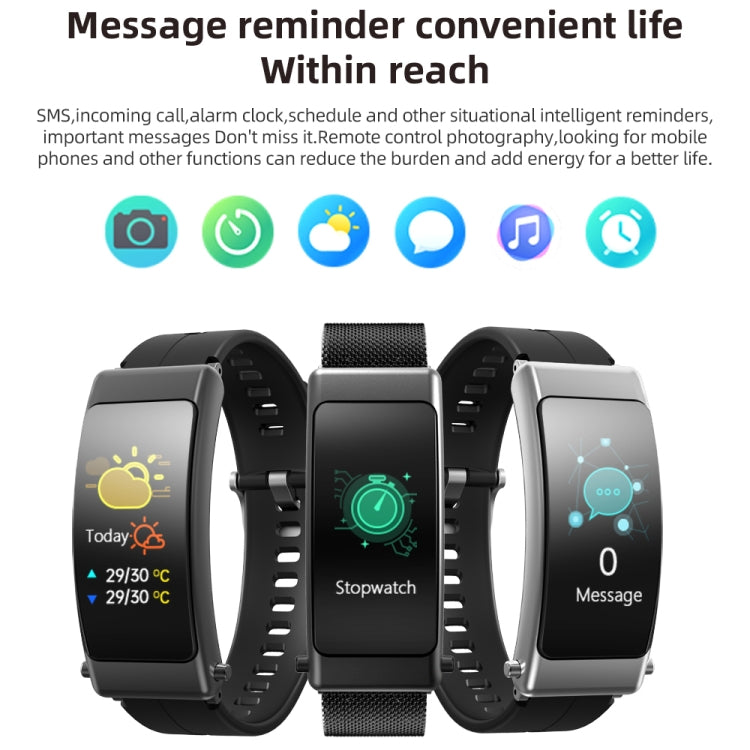 K30 0,96 pollici cinturino in pelle auricolare vita staccabile impermeabile Smart Watch supporto chiamata Bluetooth, Leather Band (Brown), Leather Band (Black), Leather Band (Brown Silver)