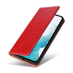 Fierre Shann PU Custodia per telefono in vera pelle con texture in pelle, For Samsung Galaxy A54 5G