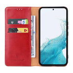 Fierre Shann PU Custodia per telefono in vera pelle con texture in pelle, For Samsung Galaxy A54 5G