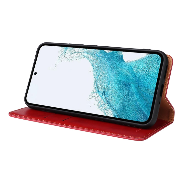 Fierre Shann PU Custodia per telefono in vera pelle con texture in pelle, For Samsung Galaxy A54 5G