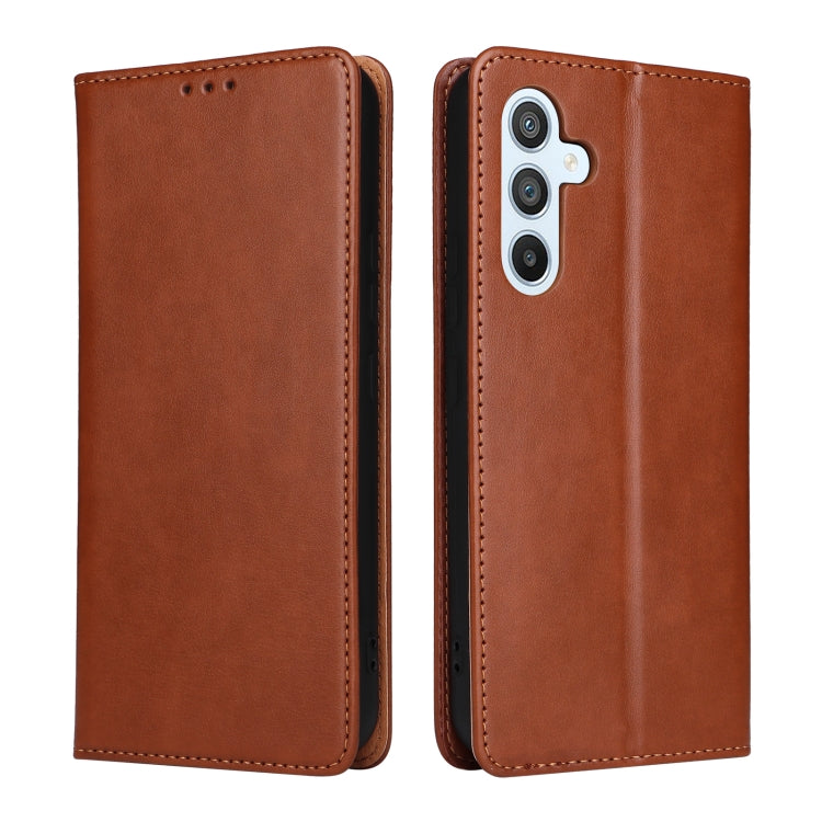 Fierre Shann PU Custodia per telefono in vera pelle con texture in pelle, For Samsung Galaxy A54 5G