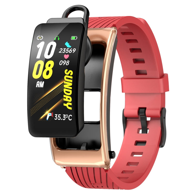 K20 1.14 pollici cinturino in silicone auricolare vita staccabile impermeabile Smart Watch supporto chiamata Bluetooth, Silicone Band (Black), Silicone Band (Black Red), Silicone Band (Black Silver), Silicone Band (Black Rose Gold)