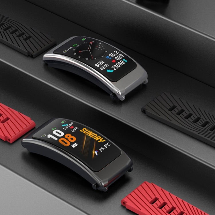K20 1.14 pollici cinturino in silicone auricolare vita staccabile impermeabile Smart Watch supporto chiamata Bluetooth, Silicone Band (Black), Silicone Band (Black Red), Silicone Band (Black Silver), Silicone Band (Black Rose Gold)