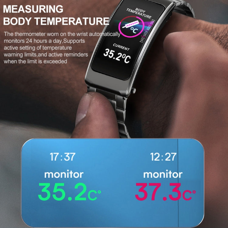 K20 1.14 pollici cinturino in silicone auricolare vita staccabile impermeabile Smart Watch supporto chiamata Bluetooth, Silicone Band (Black), Silicone Band (Black Red), Silicone Band (Black Silver), Silicone Band (Black Rose Gold)