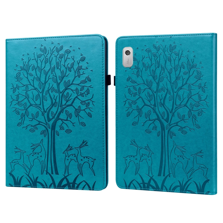 Custodia per tablet in pelle goffrata con motivo albero e cervo, For Lenovo Tab M9, For Lenovo Tab M10 3rd Gen, For Samsung Galaxy Tab A7 Lite T220