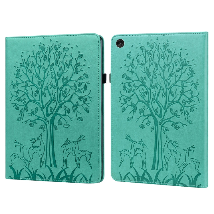 Custodia per tablet in pelle goffrata con motivo albero e cervo, For Lenovo Tab M9, For Lenovo Tab M10 3rd Gen, For Samsung Galaxy Tab A7 Lite T220