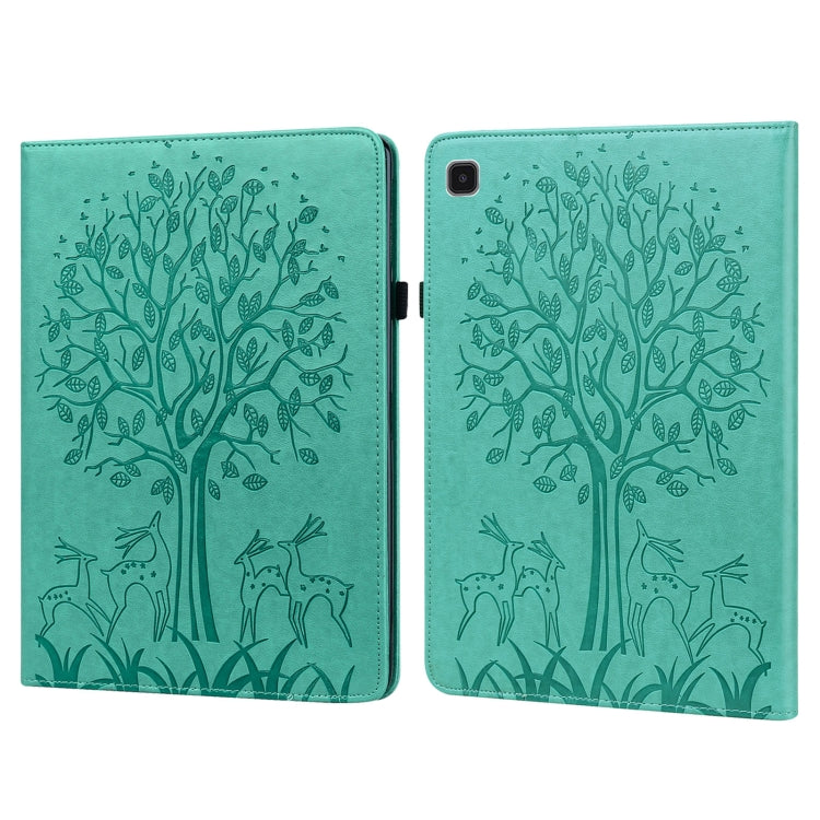 Custodia per tablet in pelle goffrata con motivo albero e cervo, For Lenovo Tab M9, For Lenovo Tab M10 3rd Gen, For Samsung Galaxy Tab A7 Lite T220
