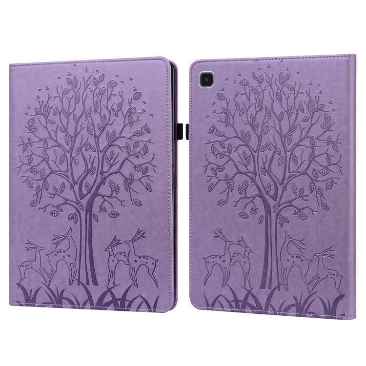 Custodia per tablet in pelle goffrata con motivo albero e cervo, For Lenovo Tab M9, For Lenovo Tab M10 3rd Gen, For Samsung Galaxy Tab A7 Lite T220