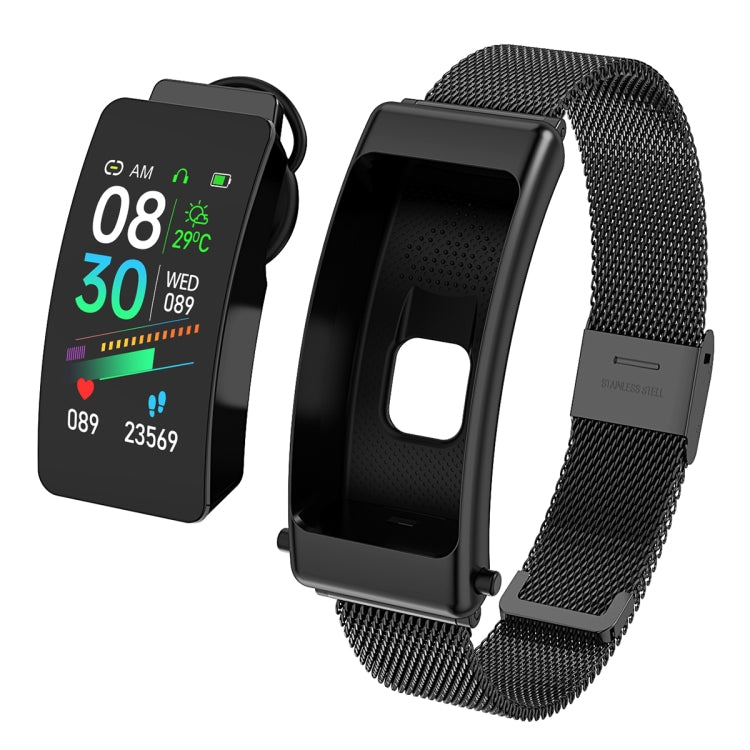 K50 1.08 pollici Steel Band Auricolare Staccabile IP67 Impermeabile Smart Watch Supporto Chiamata Bluetooth, Steel Band (Black), Steel Band (Gold), Steel Band