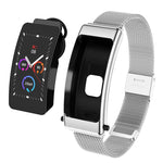 K50 1.08 pollici Steel Band Auricolare Staccabile IP67 Impermeabile Smart Watch Supporto Chiamata Bluetooth, Steel Band (Black), Steel Band (Gold), Steel Band