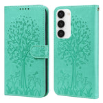 Custodia per telefono in pelle a vibrazione orizzontale con stampa pressata con motivo ad albero e cervo, For Samsung Galaxy S23 5G, For Samsung Galaxy S23+ 5G, For Samsung Galaxy S23 Ultra 5G, For Samsung Galaxy A14 5G