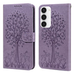 Custodia per telefono in pelle a vibrazione orizzontale con stampa pressata con motivo ad albero e cervo, For Samsung Galaxy S23 5G, For Samsung Galaxy S23+ 5G, For Samsung Galaxy S23 Ultra 5G, For Samsung Galaxy A14 5G